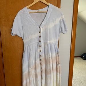 Madewell Tie-Dye Lightspun Button-Front Midi Dress